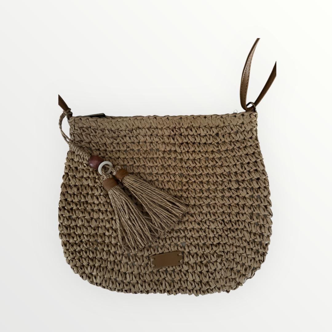 Bolso de Paja Tejido con Borlas - Estilo Natural