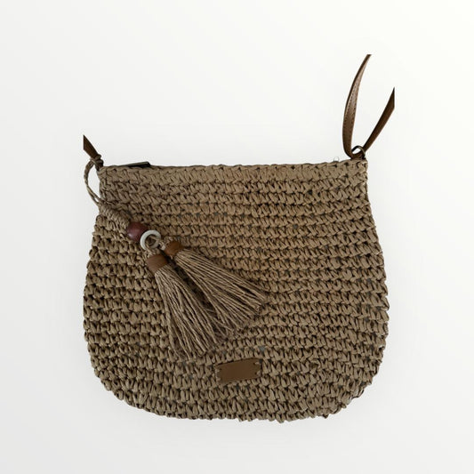 Bolso de Paja Tejido con Borlas - Estilo Natural